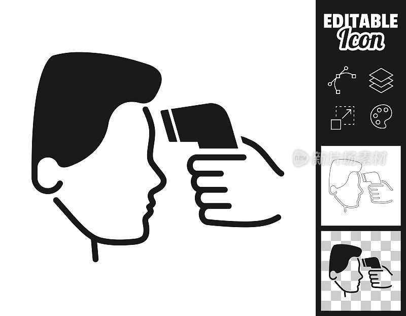 体温检查。图标设计。轻松地编辑
