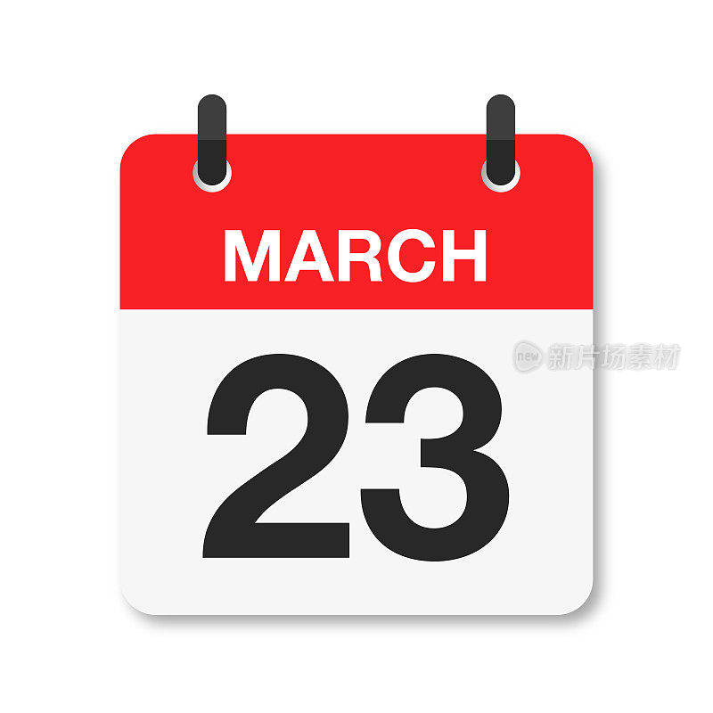 3月23日-每日日历图标-白色背景