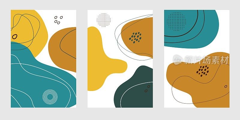 一套液体风格粉彩抽象背景与矢量元素