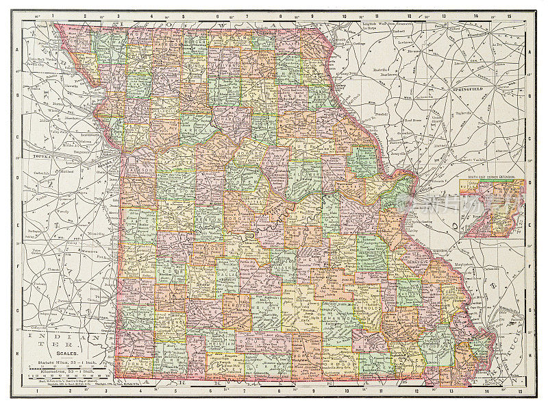 1899年美国密苏里州地图
