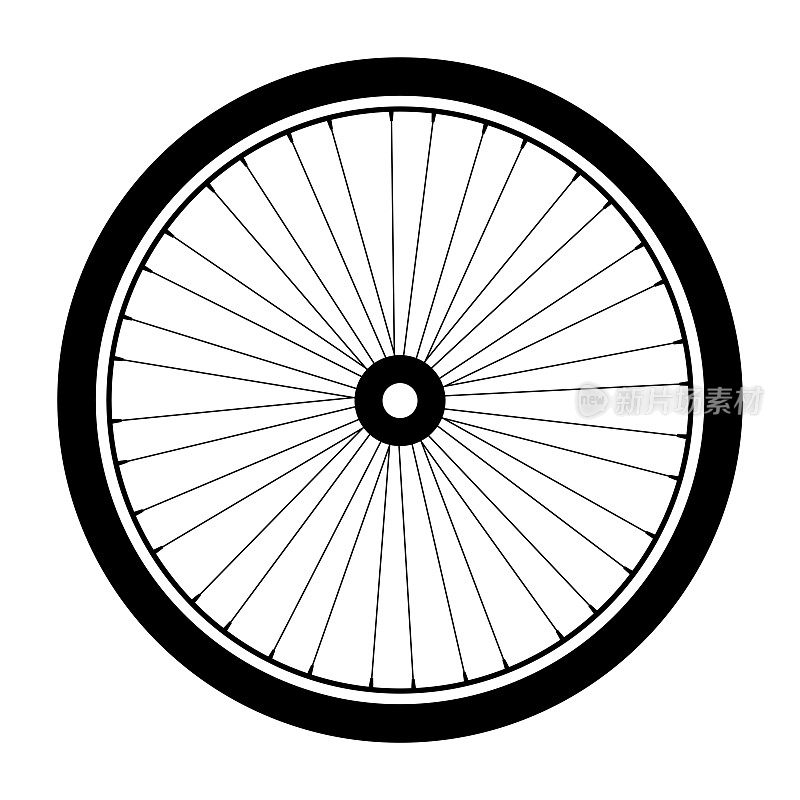 自行车车轮。自行车橡胶。矢量图