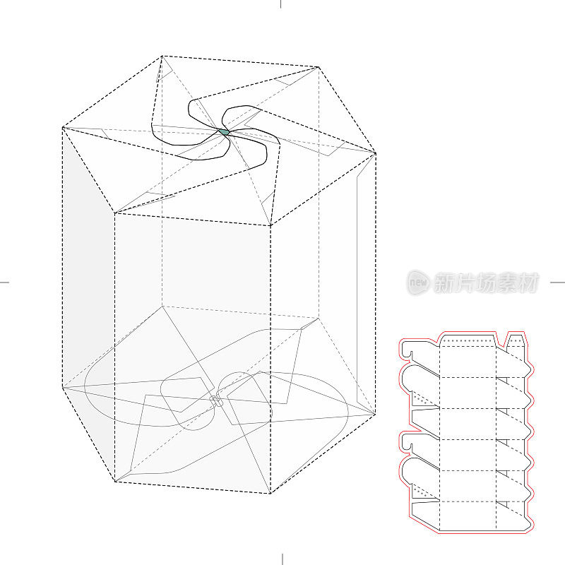 自定义六角零售盒
