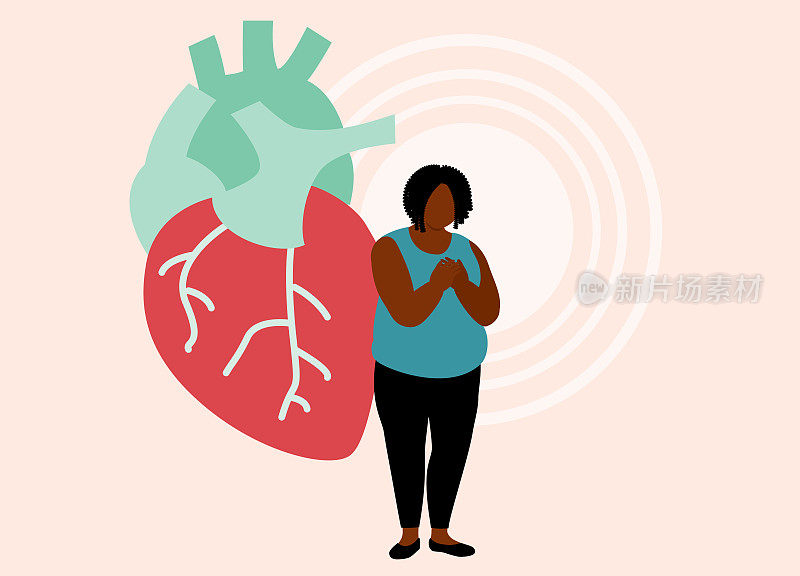 肥胖的黑人妇女患有心脏病。