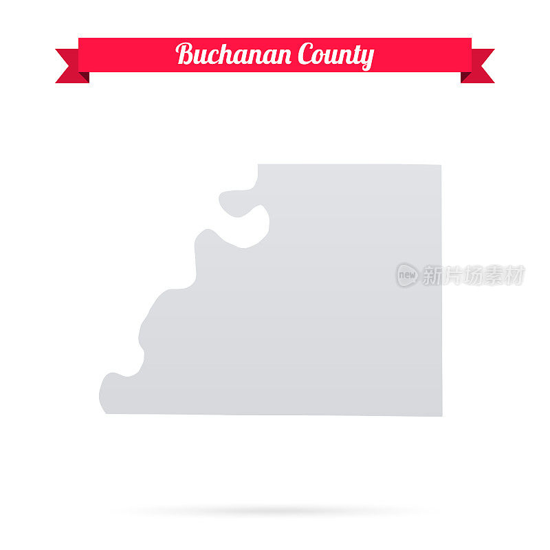 密苏里州布坎南县。白底红旗地图