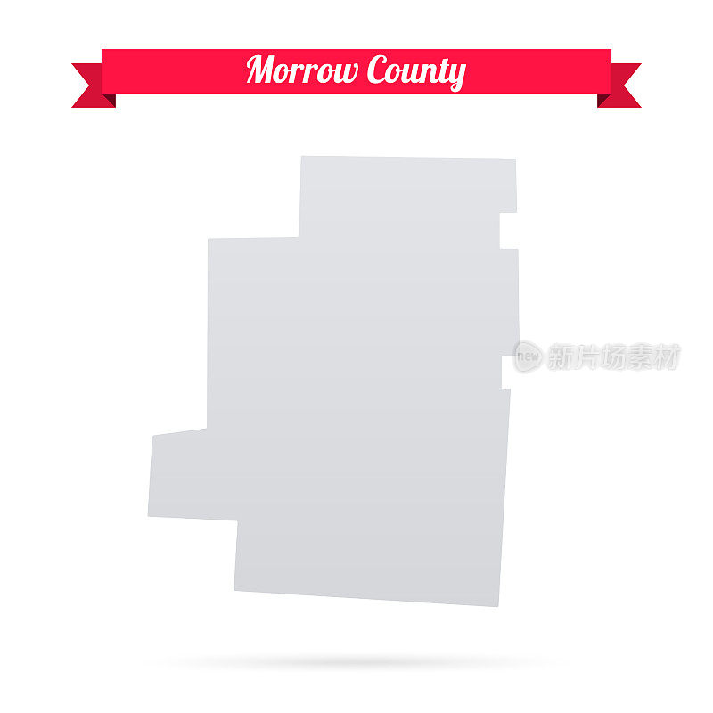 莫罗县，俄亥俄州。白底红旗地图
