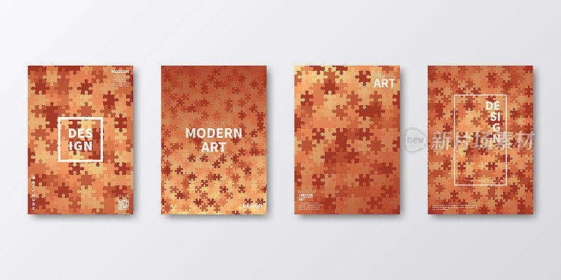 宣传册模板排版，橙色封面设计，商业年报，传单，杂志