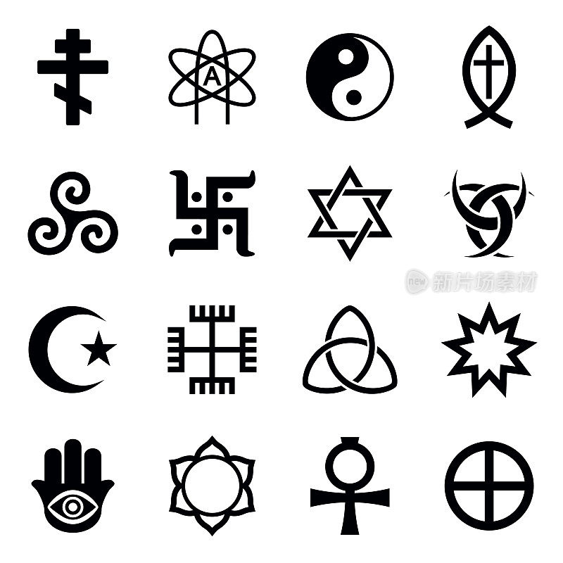 矢量宗教符号图标集
