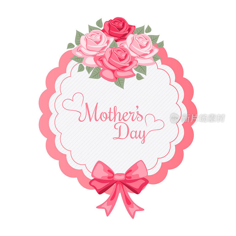 母亲节玫瑰花束背景矢量图像