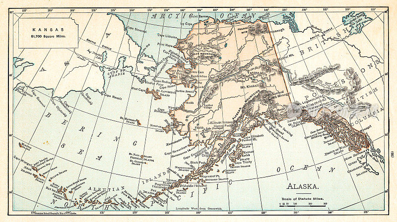 1895年阿拉斯加地图