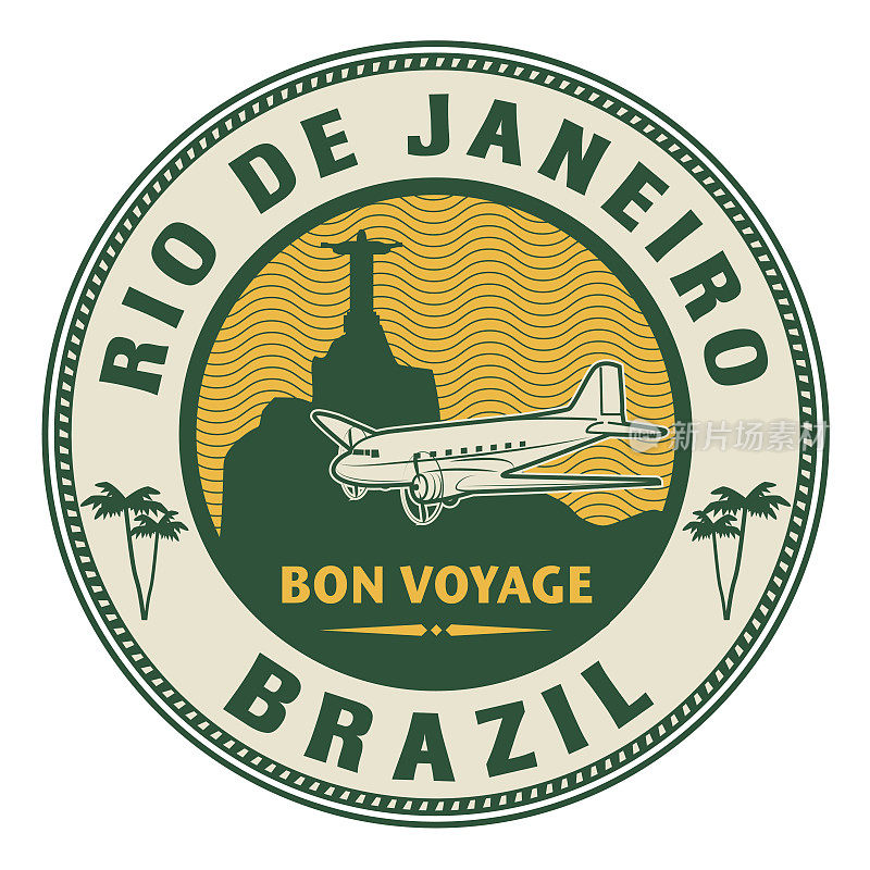 航空邮件或旅行邮票，里约热内卢