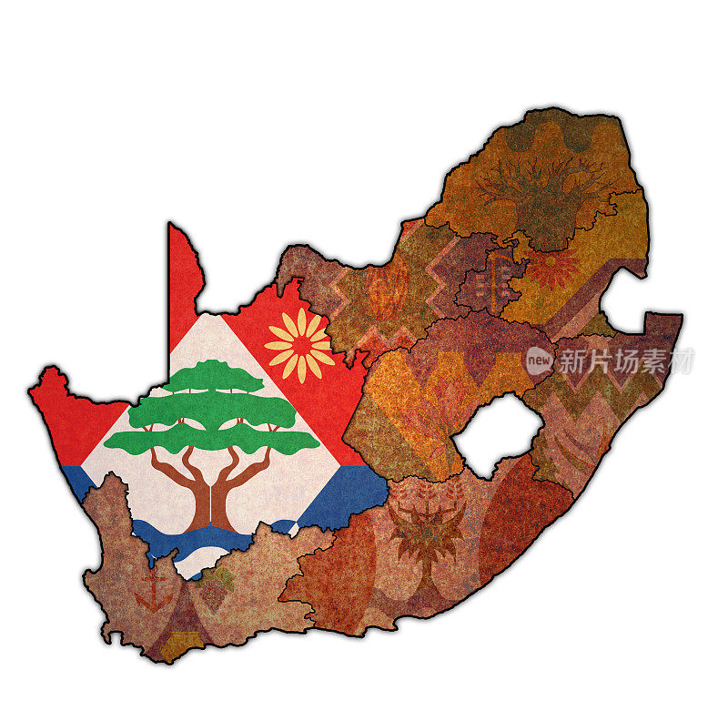 南非行政地图上的北开普旗