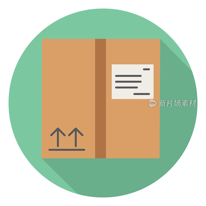 包装与运输标签物流交付和运输长影子平面设计图标