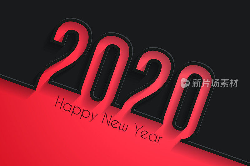 2020年新年快乐――黑色背景