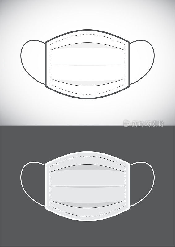 载体冠状病毒概念设计。防护面罩。