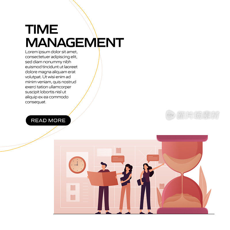 时间管理概念矢量插图网站横幅，广告和营销材料，在线广告，业务演示等。