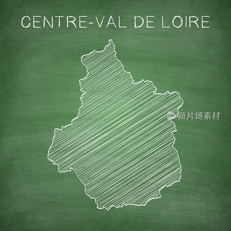 瓦尔卢瓦尔中心地图画在黑板上-黑板