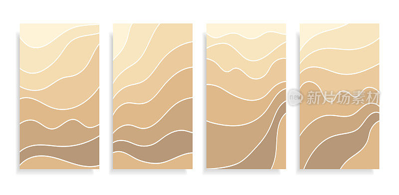 抽象的旗帜艺术背景沙在海滩，海岸或沙漠新月形和沙丘米色。模板卡砂纹理与花纹波浪线。帧的文本。很适合封面，布料印花。向量