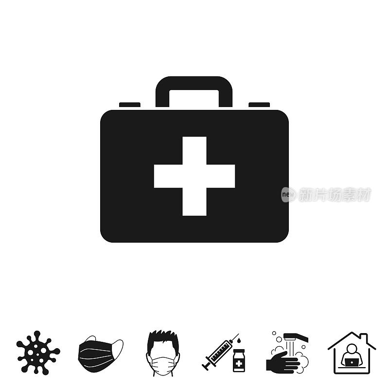 急救箱-急救箱图标的设计上的白色背景