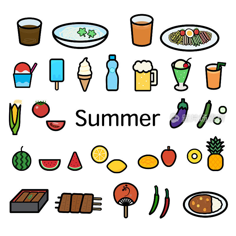 简单可爱的夏季食物剪报集
