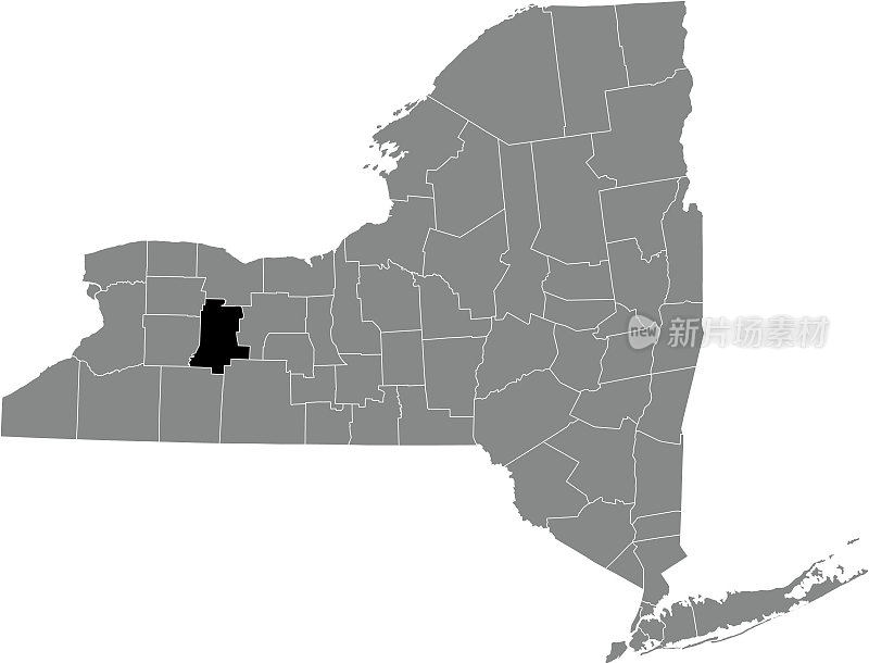 美国纽约利文斯顿县的位置地图