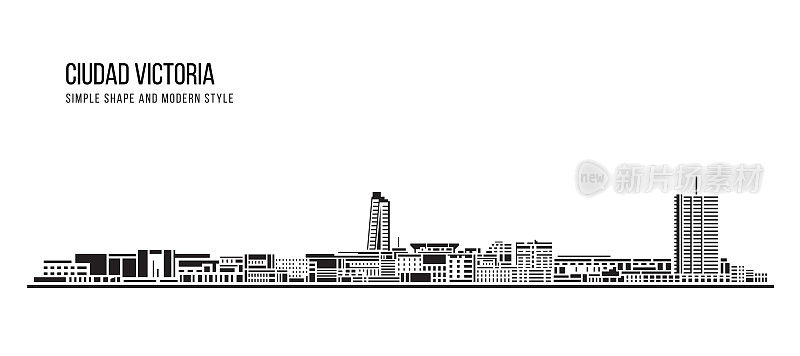 简单造型与现代风格的艺术矢量设计——维多利亚城