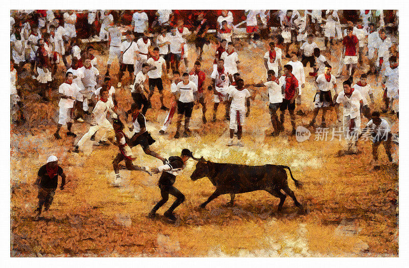 西班牙潘普洛纳公牛传统小头犬-数字操纵