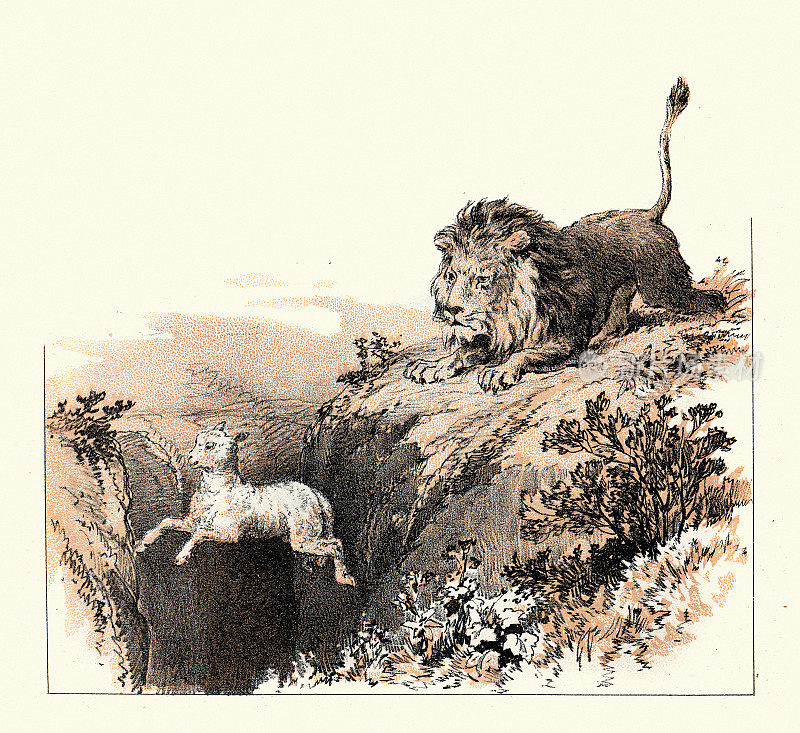 狮子追迷途羔羊，维多利亚时代的艺术