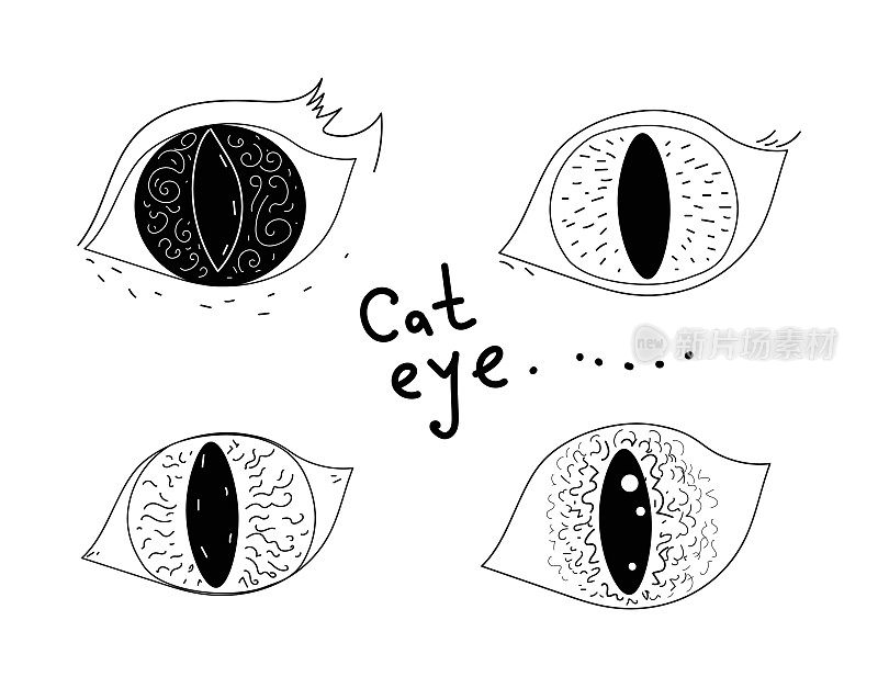 猫眼纹身矢量。