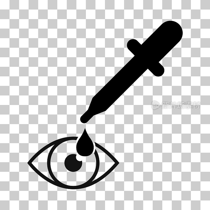 滴管液体图标，药物健康工具网页符号，测试流体设计矢量插图