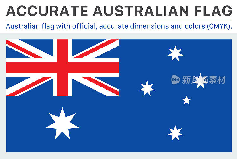 澳大利亚国旗(官方CMYK颜色，官方规格)