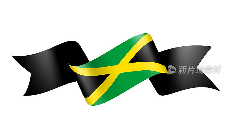 牙买加国旗丝带-矢量股票插图