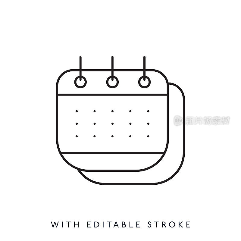 日历线图标与可编辑的笔画