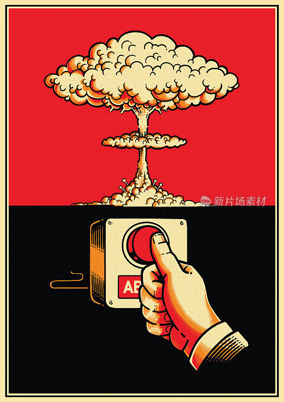 核爆炸，蘑菇云反核战争海报