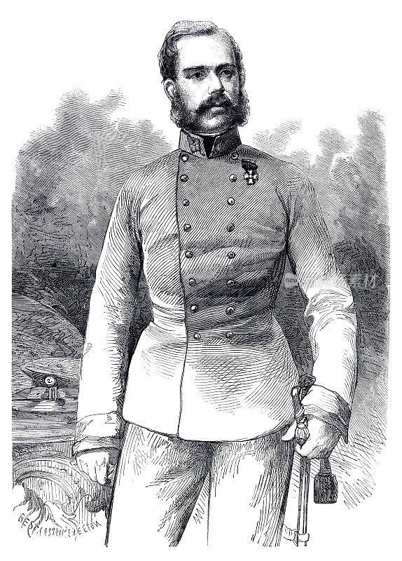 弗朗茨・约瑟夫一世奥地利匈牙利皇帝肖像1863年