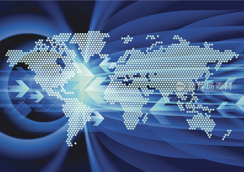 世界地图全球通信技术