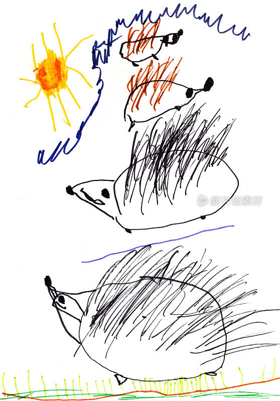 孩子的绘画——刺猬家族