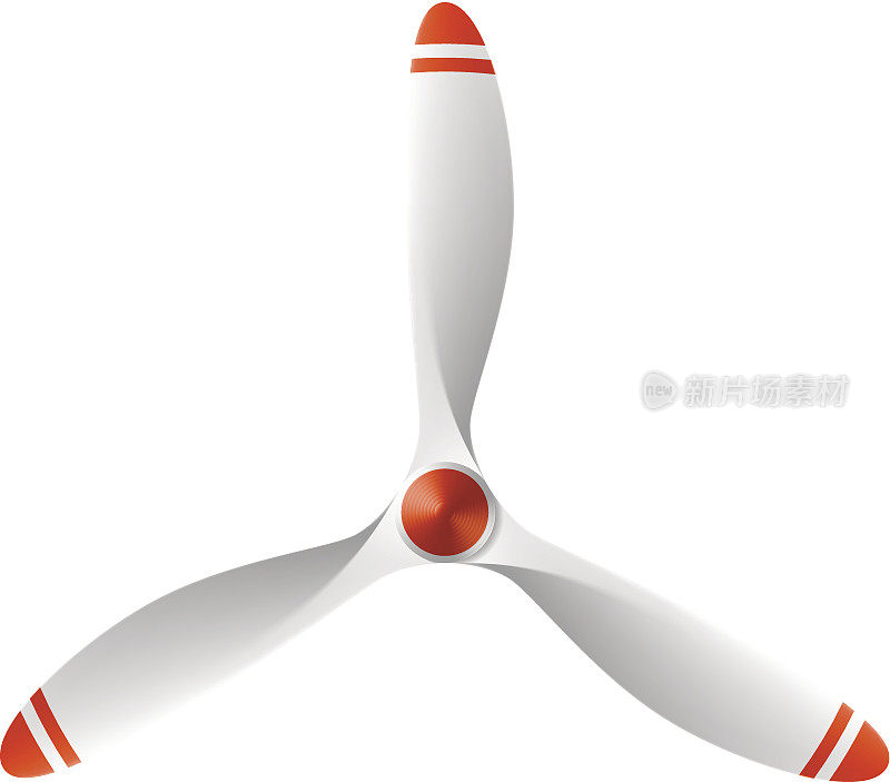 白色和红色的飞机螺旋桨