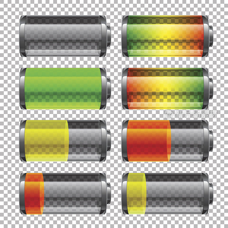 矢量电池，满电。玻璃实景动力电池