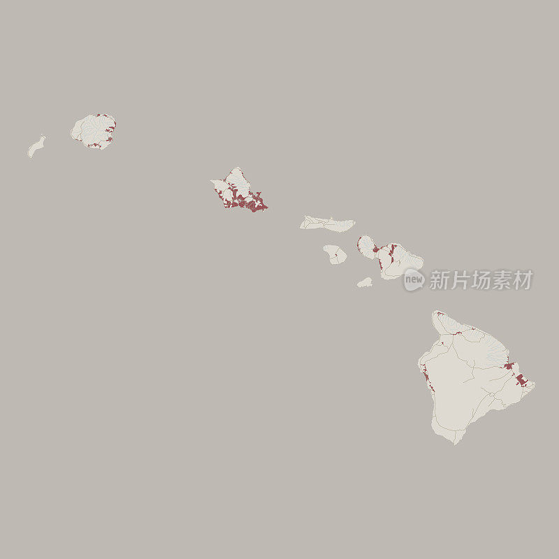 夏威夷美国州路线图