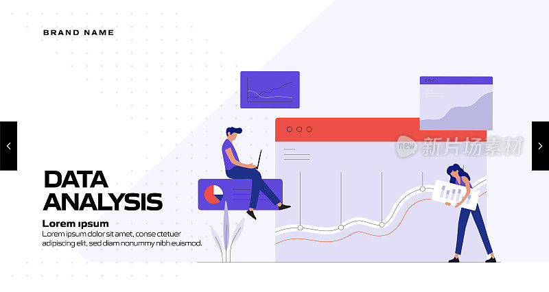 数据分析概念矢量插图网站横幅，广告和营销材料，在线广告，业务演示等。