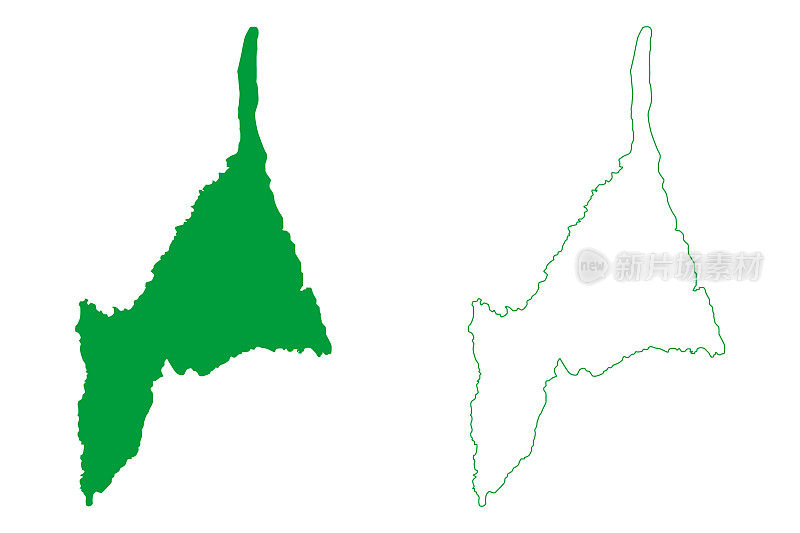 Calcoene市政当局(Amapa州，巴西市政当局，巴西联邦共和国)地图矢量插图，涂鸦草图Calcoene地图