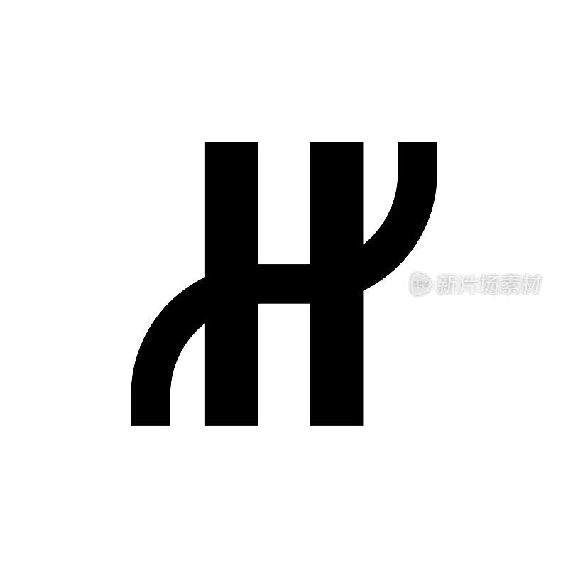 字母H实心标志