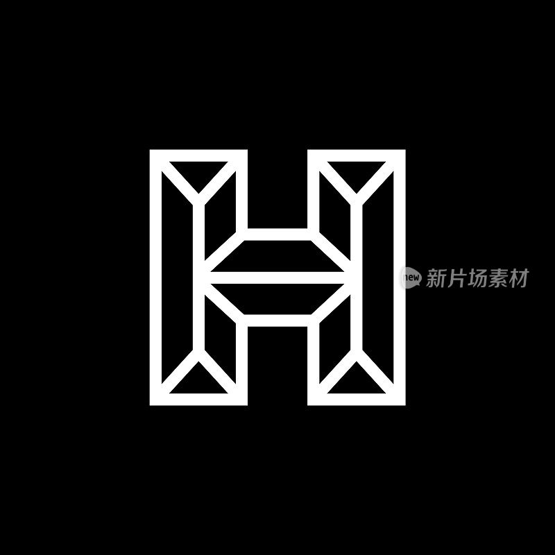 字母H实心标志