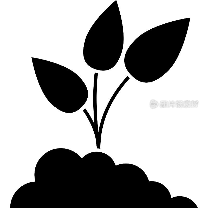 幼苗植物字形图标矢量
