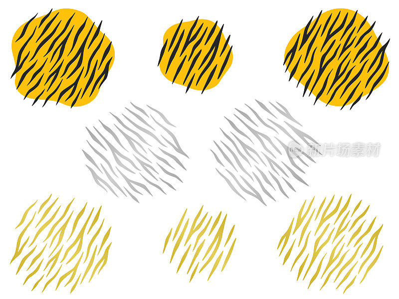 插图集的老虎图案背景元素