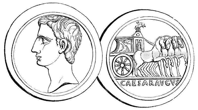 古罗马奥古斯都(屋大维)银币-公元前1世纪