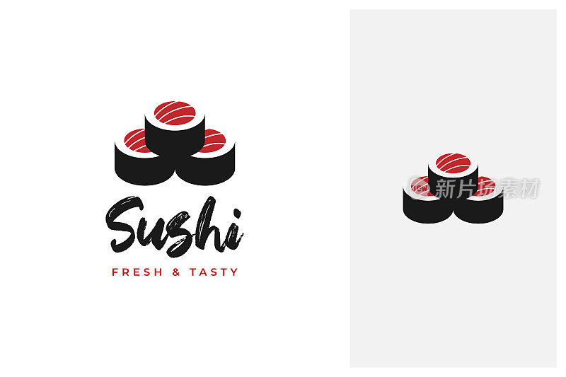 寿司堆标志设计矢量
