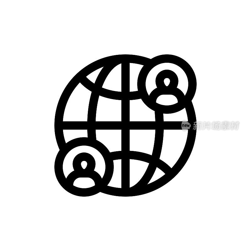 商业网络线图标,设计,像素完美,可编辑笔触。标志、标志、符号。