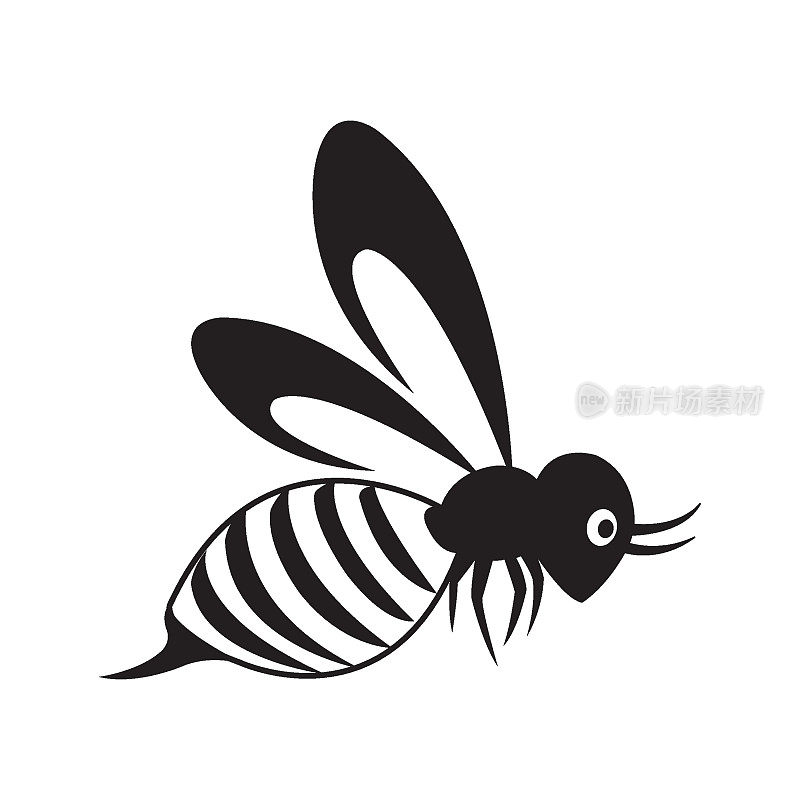 蜜蜂图标矢量设计模板
