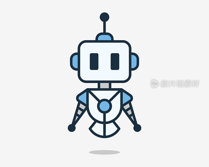 机器人机器人机器人网络人形助手机器人未来机器平面吉祥物矢量设计插图